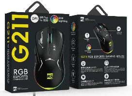 R8 G211 6D Wired Gaming Mouse RGB Lighting, 800-1200-2400-3200-4800-7200 DPI 2