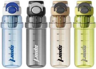 Plastic Water Bottle, 650 ml, PC+PP, 7.2 x 19.4 cm, Ref. WB60276