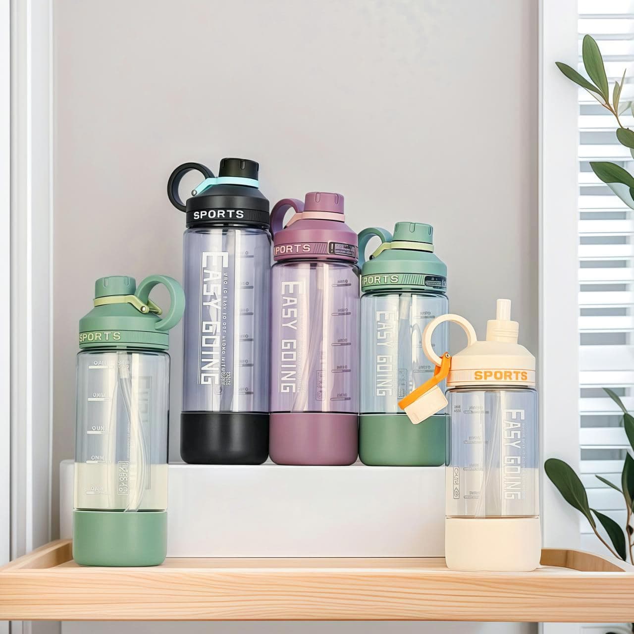 Plastic Water Bottle, 1000 ml, PC+PP, Ref. WB60221
