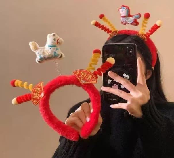 Lunar New Year Horse Headband, Red