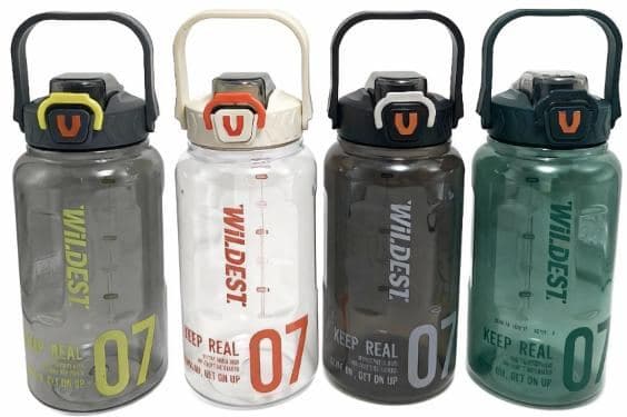 Plastic Water Bottle, 600 ml, PP+PC, 8.1 x 20 cm, Ref. WB60559