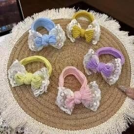 Bow Hair Ties, Pastel Assortment
