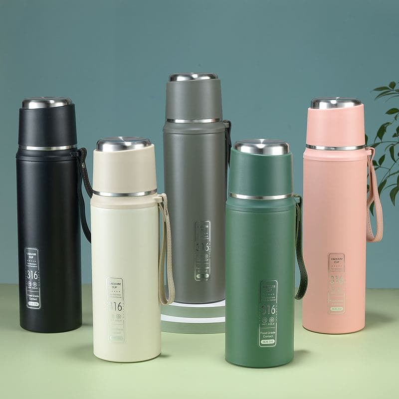 Diwangxin 5171 Slim Vacuum Flask with Cup Lid and Wrist Loop 2