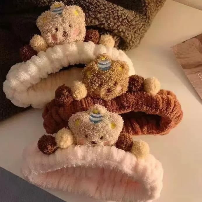 Bear Spa Hair Band, Brown and Pink