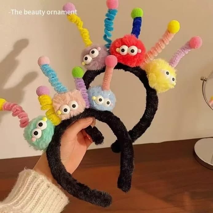Alien Curl Headband, Black and Pastel
