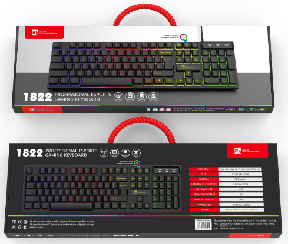 R8 1822 USB Illuminated Keyboard with Floating Keycaps English & Arabic layout, 104 Keys 2
