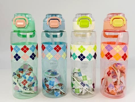 Plastic Water Bottle, 800 ml, PC+PP, 25 x 8 cm, Ref. WB60739