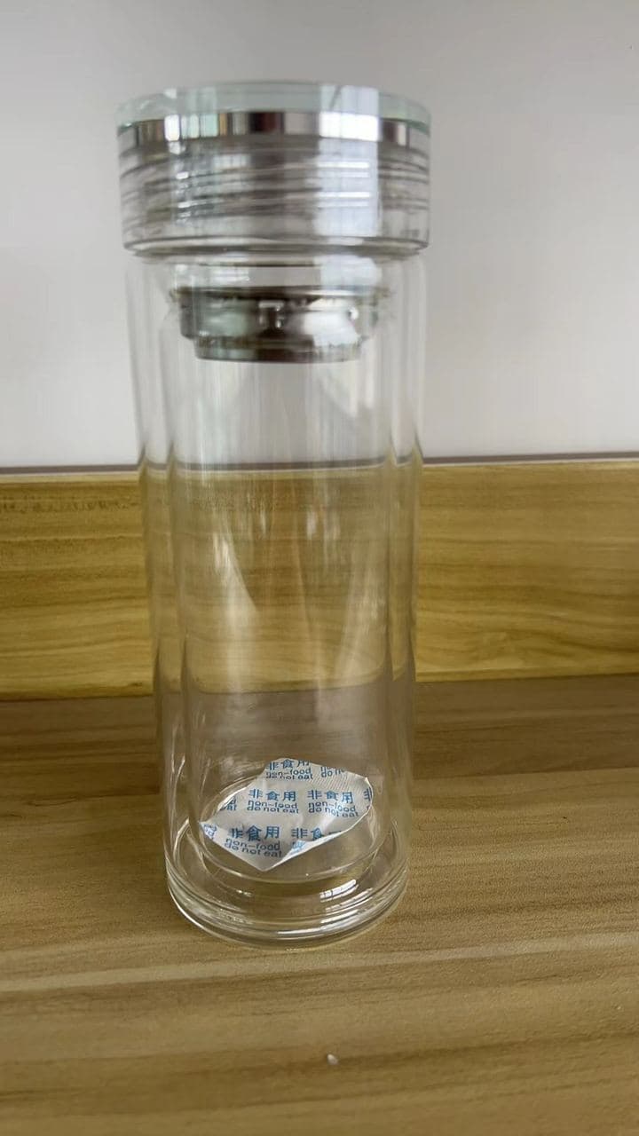 Diwangxin Small Double-Wall Glass Bottle, 350ml