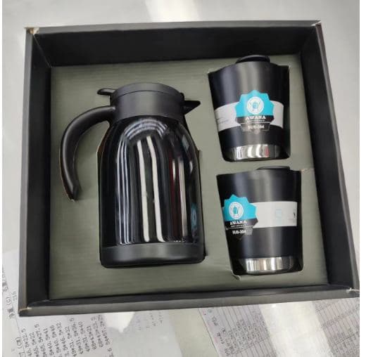 Diwangxin 5175 Coffee Pot Gift Set, 900ml Pot with Two 318ml Tumblers