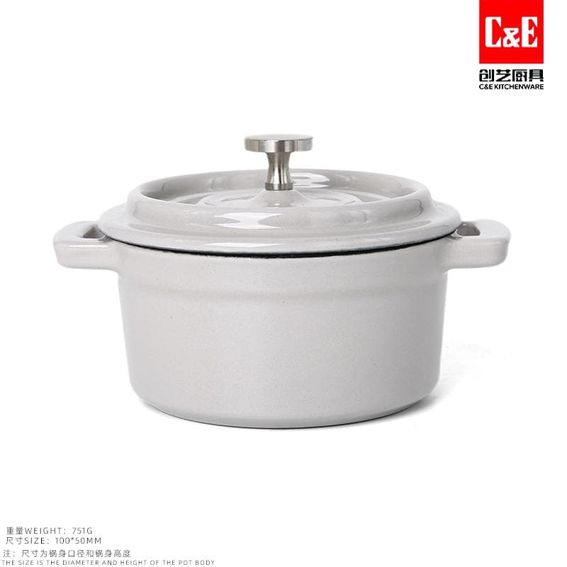 10cm Mini Enamel Cast Iron Pot, 190 x 150mm 5