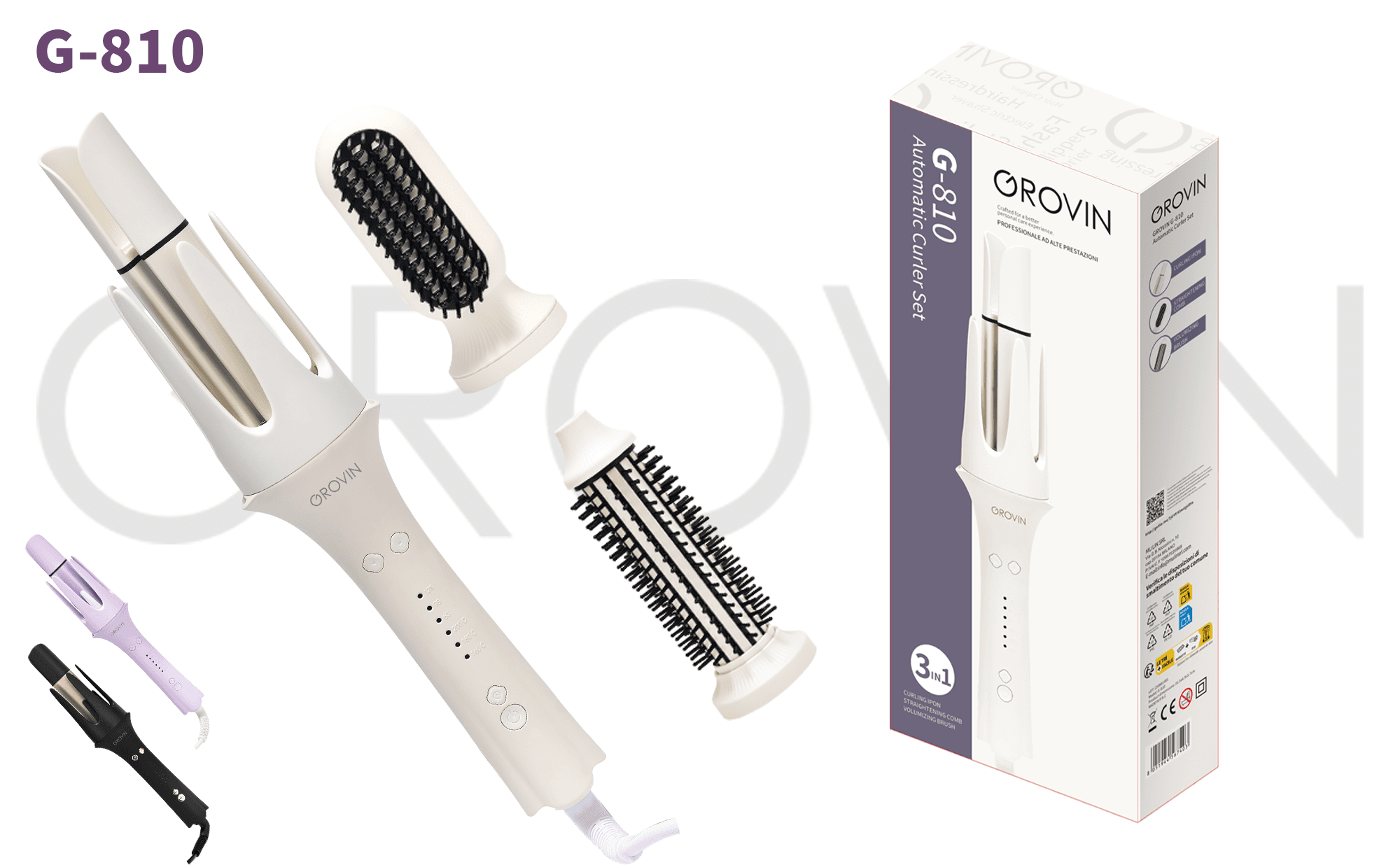 GROVIN G-810 3-in-1 Automatic Curler Set