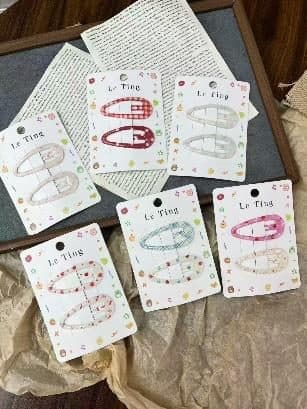 Ditsy Print Pastel Snap Hair Clips, Small