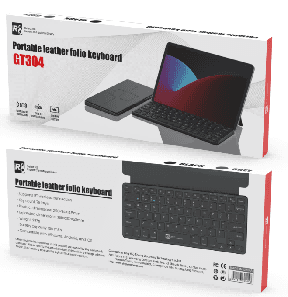 R8 GT304 79 Keys Portable Leather Folio Wirless Bluetooth Rechargeable Keyboard English layout 2