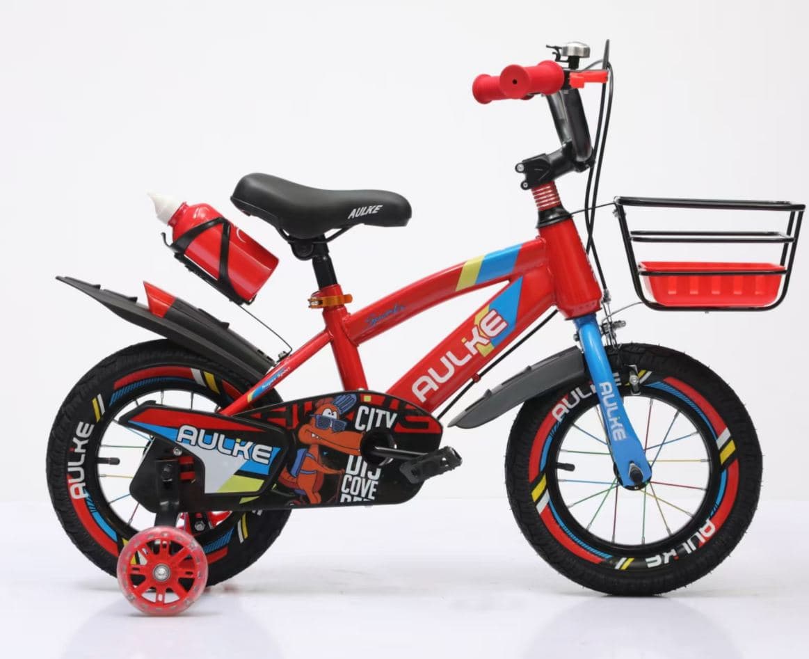 AULKE City Kids Bike with Bottle and Rear Basket 3