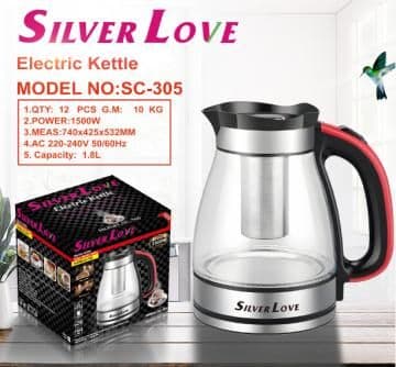 Glass Electric Kettle SC-305, 1.8L, 1500W