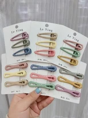 Matte Pastel Teardrop Snap Hair Clips