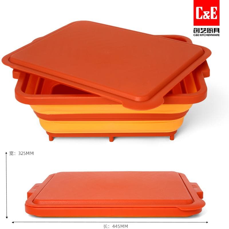 YT-H241021 Foldable Multifunction Food Tray with Lid, 41.8 x 29.9 x 13cm 2
