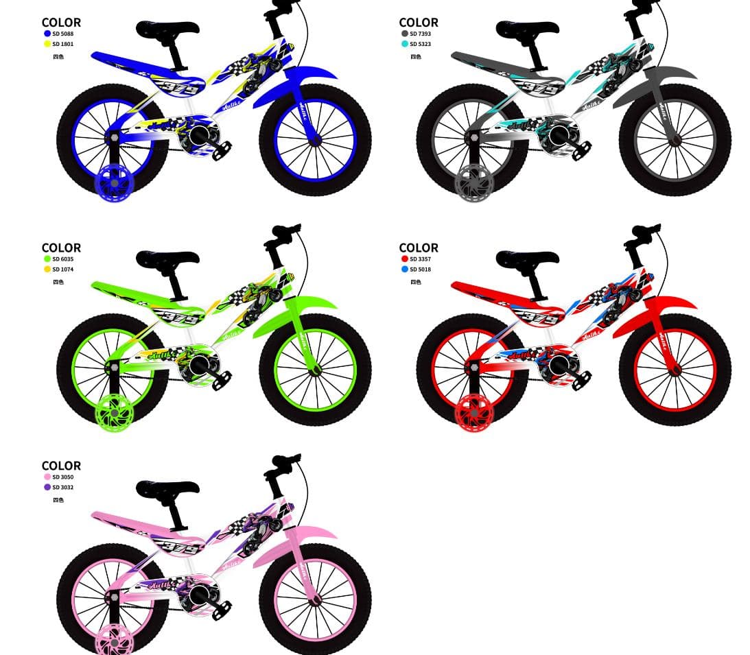 FS Kids Bike with Printed Panels, Five Colours