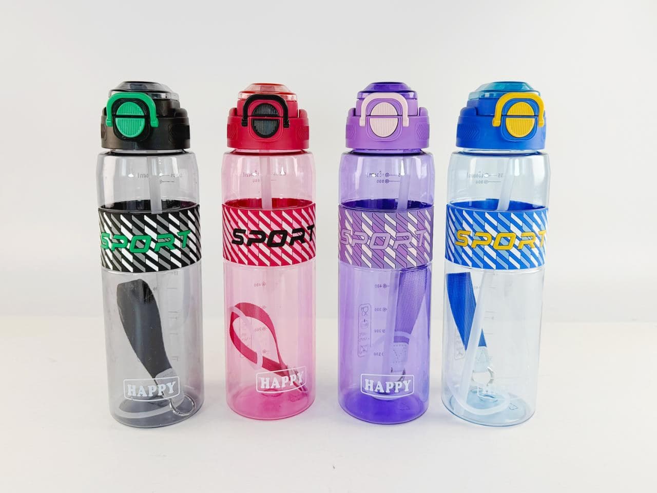 Plastic Water Bottle, 600 ml, PC+PP, 8.5 x 17 cm, Ref. WB60717