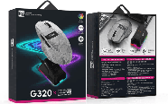 R8 G320 5D Wired & 2.4G & BT Rechargeable Gaming Mouse with LED Screen Display RGB Lighting 2