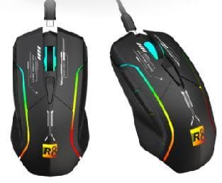 R8 G315 6D Wired & 2.4G & BT Rechargeable Gaming Mouse RGB Lighting