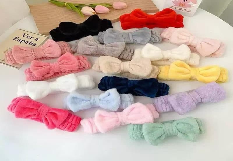 Velvet Bow Hair Band, Assorted Colours