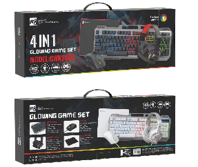 R8 GWK2000 Wired Gaming Keyboard & Mouse & Mouse pad & Headset Combo English & Arabic layout 3