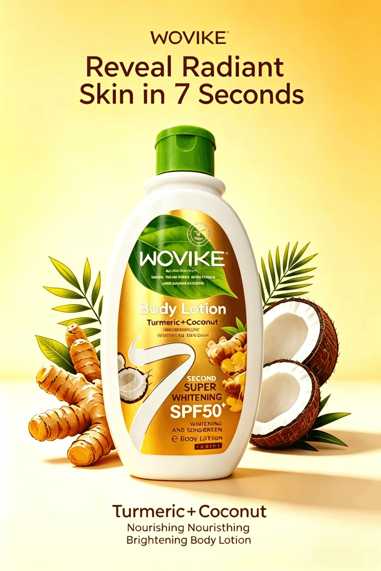 WOVIKE FR013-2 Turmeric+Coconut White Cream SPF 50+, 300ml