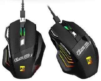 R8 G300 7D Wireless 2.4G & BT Rechargeable Gaming Mouse RGB Lighting, 800-1200-1600 DPI, 7 Buttons 2