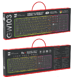 R8 GW103 Wired Illuminated Gaming Keyboard with multimedia function keys Arabic layout, 104 Buttons 2