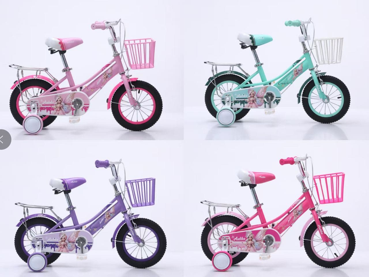 A157 Girls Bike with Basket and Printed Chainguard