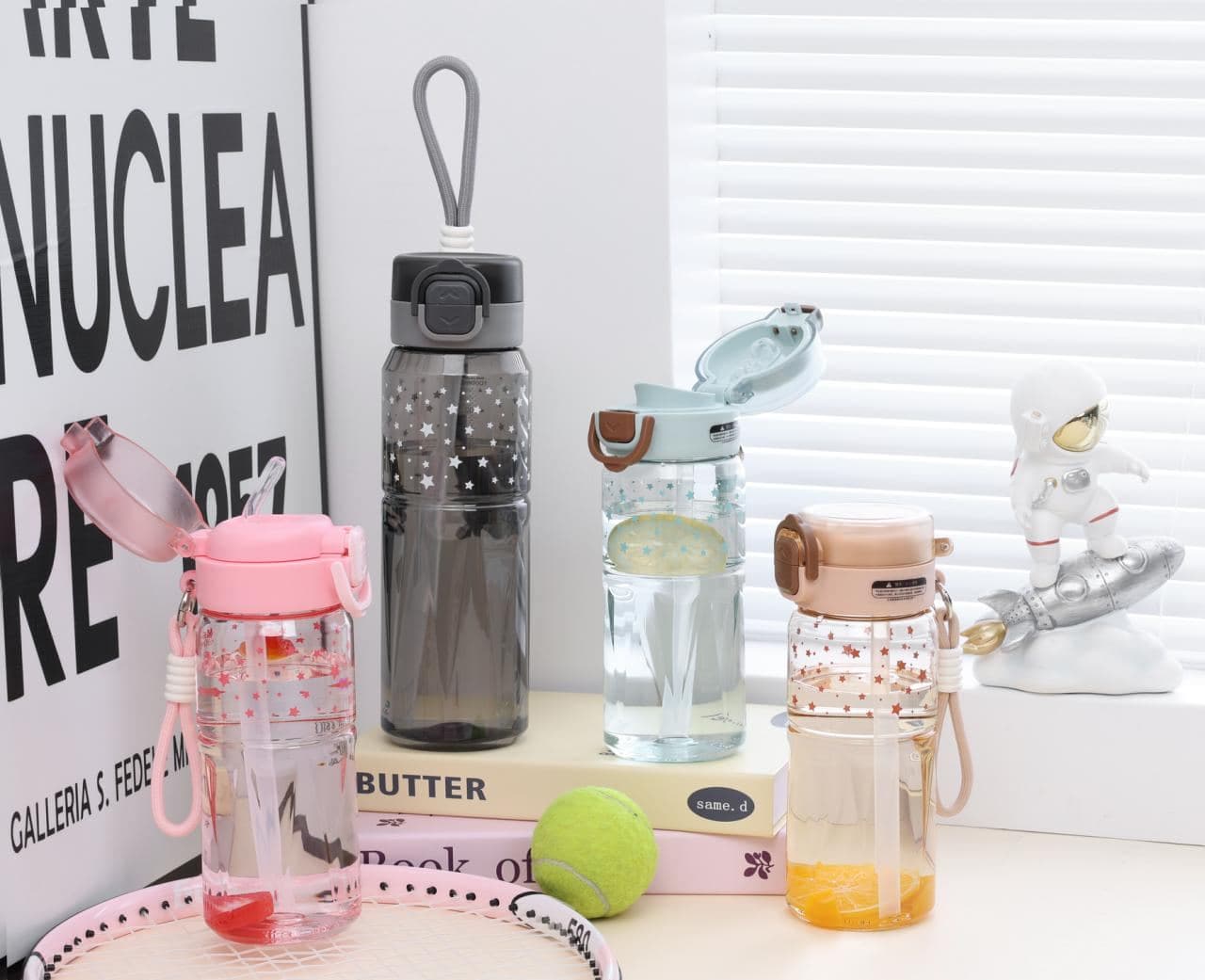 Plastic Water Bottle, 580 ml, PC+PP, Ref. WB60193