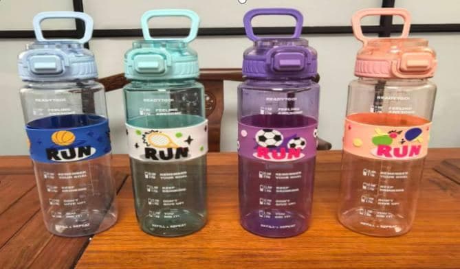 Plastic Water Bottle, 950 ml, PP, 7.6 x 26 cm, Ref. WB61148