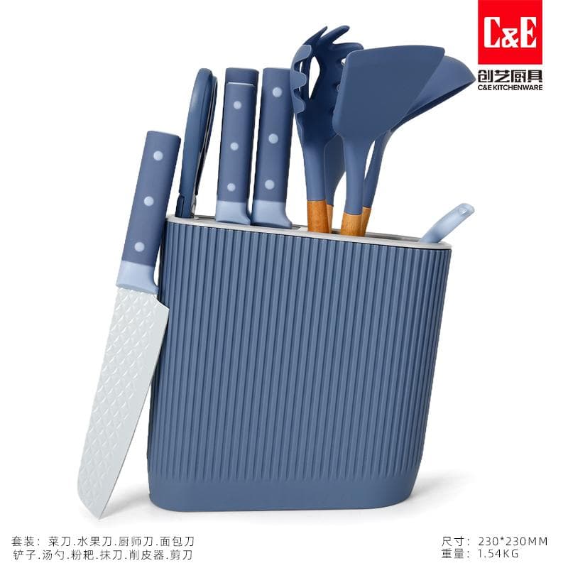 GA-13633 11pc Knife and Kitchen Tool Set with Slotted Block 2
