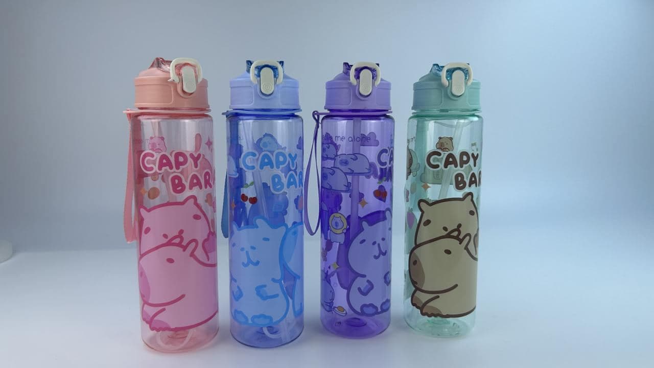 Plastic Water Bottle, 600 ml, PC, 8 x 18.2 cm, Ref. WB60758