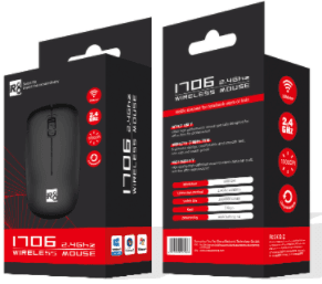 R8 1703 4D Wireless Mouse, 800-1200-1600 DPI, 4 Buttons