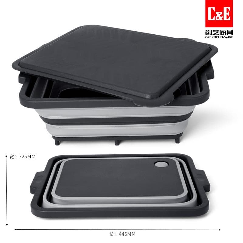 YT-H241021 Foldable Multifunction Food Tray with Lid, 41.8 x 29.9 x 13cm 5
