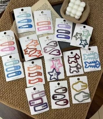 Star Shaped Snap Hair Clips, Rainbow Assortment