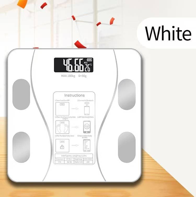 26cm Bluetooth Body Fat Scale (Rechargeable) — Black, White, Pink 8