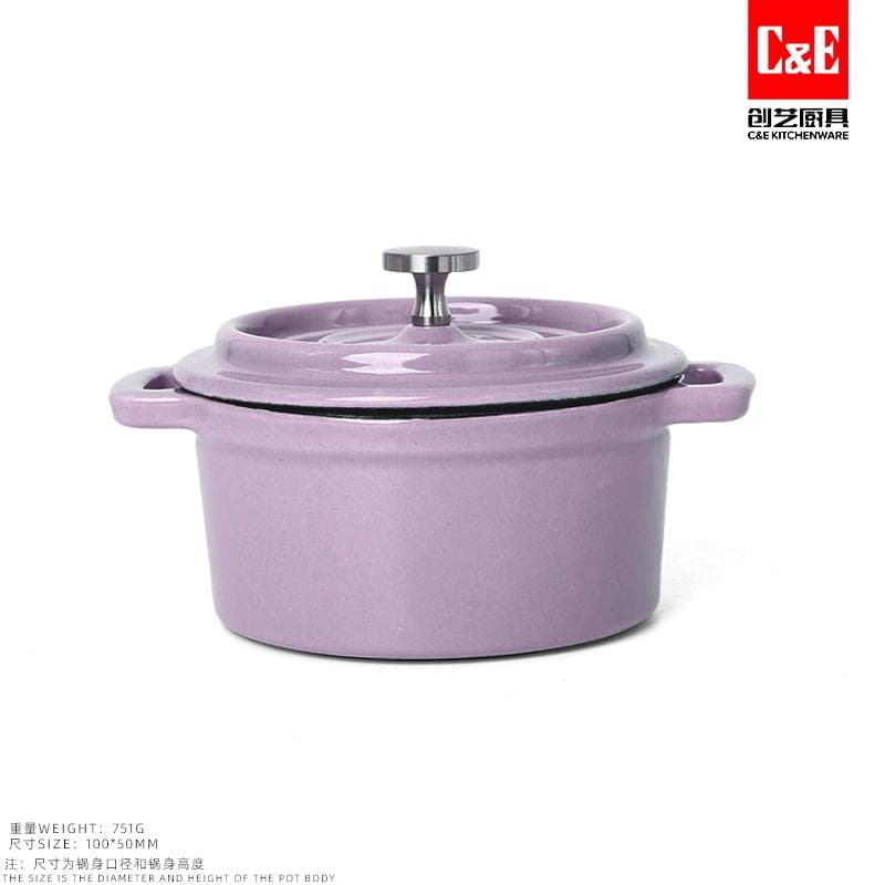 10cm Mini Enamel Cast Iron Pot, 190 x 150mm 7