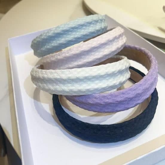Padded Woven Headband, Pastel Blue and Lilac