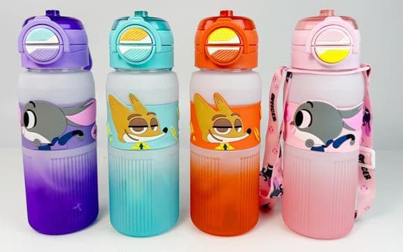 Plastic Water Bottle, 1000 ml, PC+PP, 28 x 8 cm, Ref. WB60716