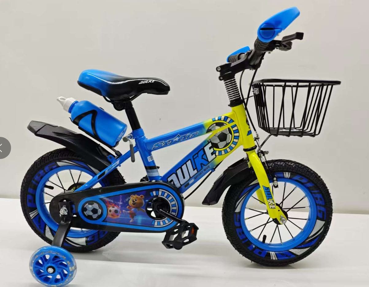 AULKE Football Kids Bike with Basket and Bottle 4