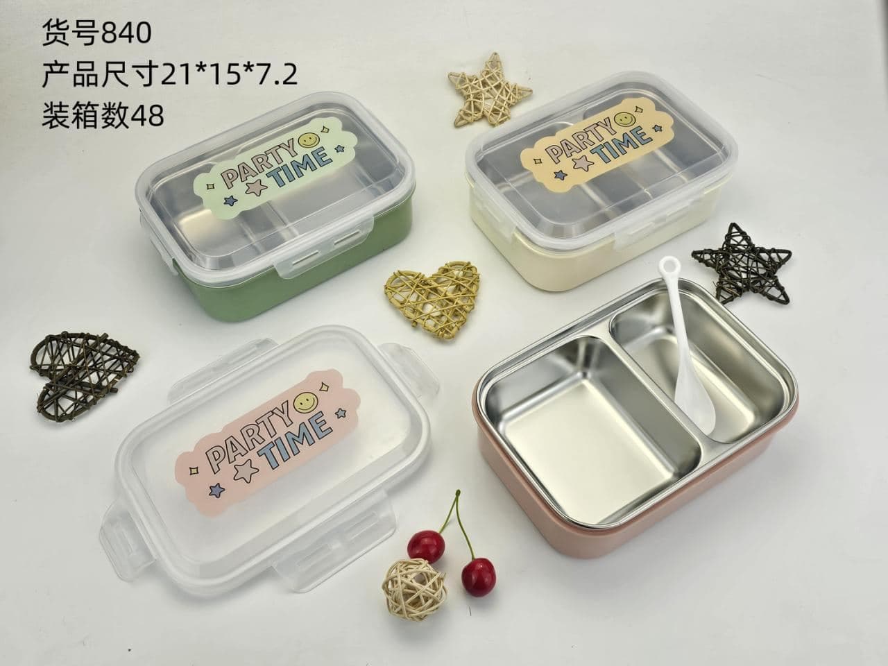 Kids Bento Box with Clear Lid, 48 pcs/carton, carton 47.5 x 44 x 62.5 cm