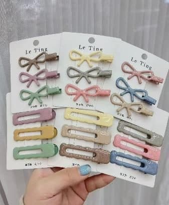 Matte Pastel Bow Snap Hair Clips