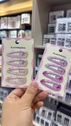 Glitter Pastel Snap Hair Clips, Accessories Card