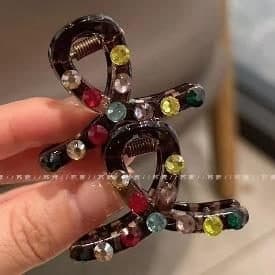 Tortoiseshell Claw Clip with Crystals
