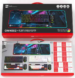 R8 GW4002 87 Keys RGB E-sport Gaming Peripheral 3-IN-1 Set English & Arabic layout 3