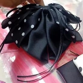 Black Polka Dot Bow Claw Clip with Ribbon Tails
