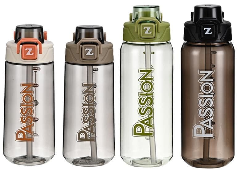 Plastic Water Bottle, 1000 ml, PC+PP, 7.8 x 25.5 cm, Ref. WB60627